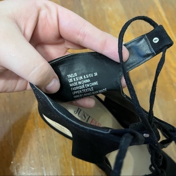 🩷 just fab black lace up chunky heels - Picture 12 of 12